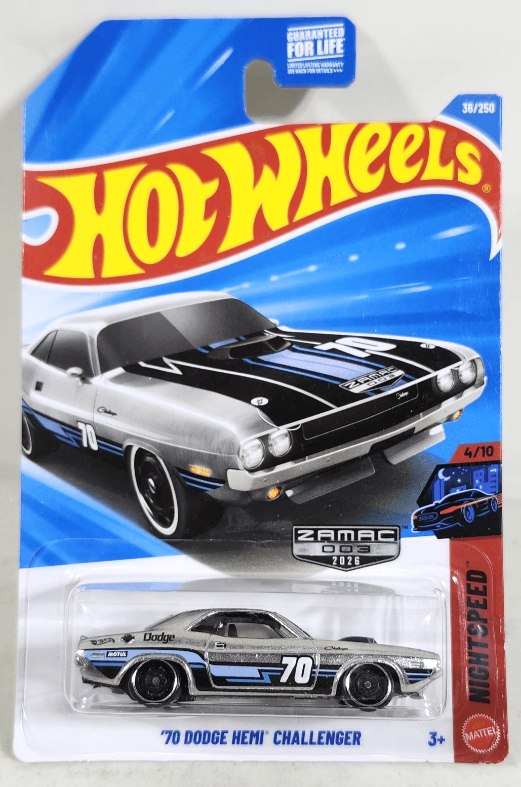 2026 Hot Wheels '70 Dodge Hemi Challenger Zamac Nightspeed Car 1/64 Toy NEW