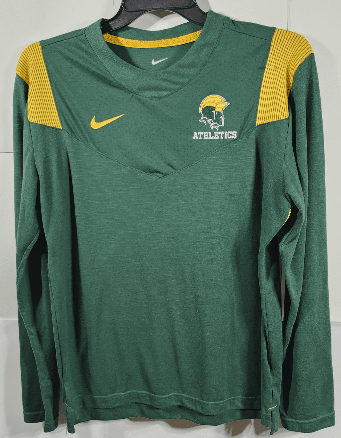 Nike Men's M Shirt Michigan State Spartans Long Sleeve Green Yellow