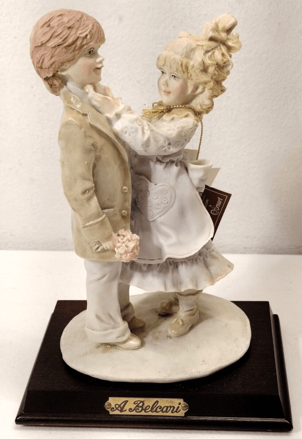A Belcari Boy & Girl Couple Dear Arnart Sculpture 1984 Figurine Art Decor