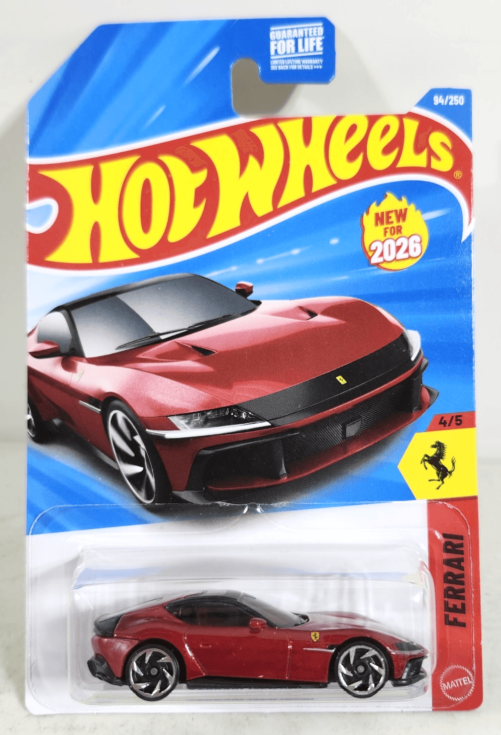2026 Hot Wheels Ferrari 12Cilindri Red Car 1/64 Toy Vehicle With Protector NEW