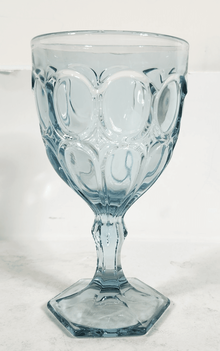 Fostoria Moonstone Light Blue Ice Tea Goblet Pressed Glass