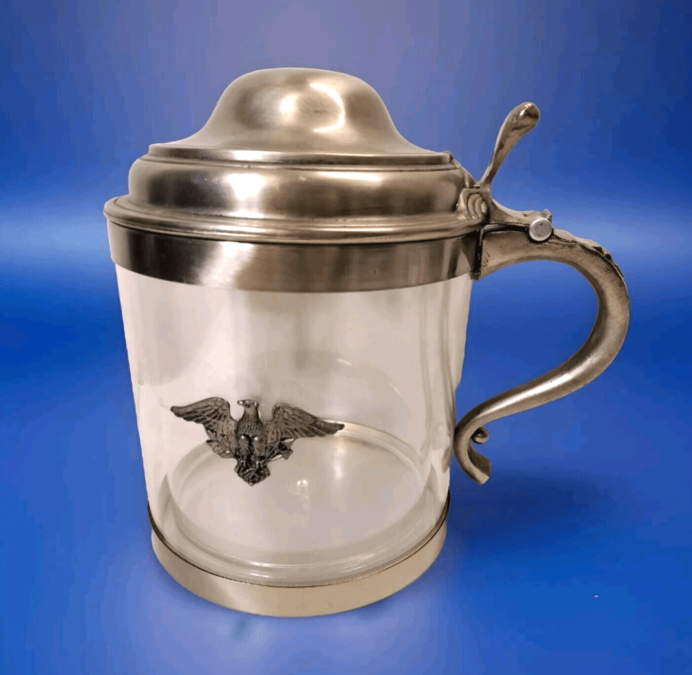 Large Tankard Mug Jar American Eagle Logo Home Bar Decor Made in USA 10" Tall