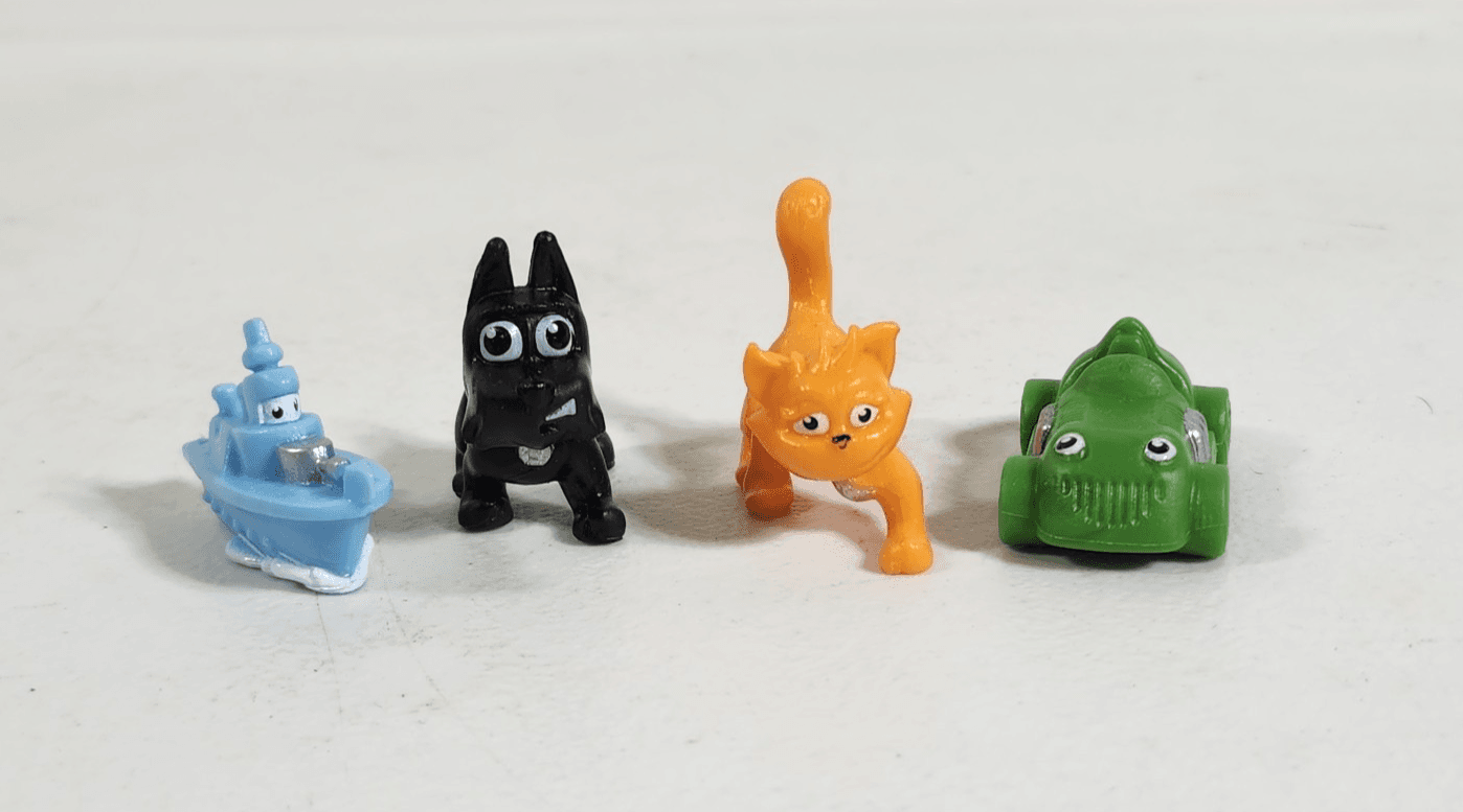 Replacement Parts Only Monopoly Junior Blue Boat Green Car Cat Dog Pawn Figures