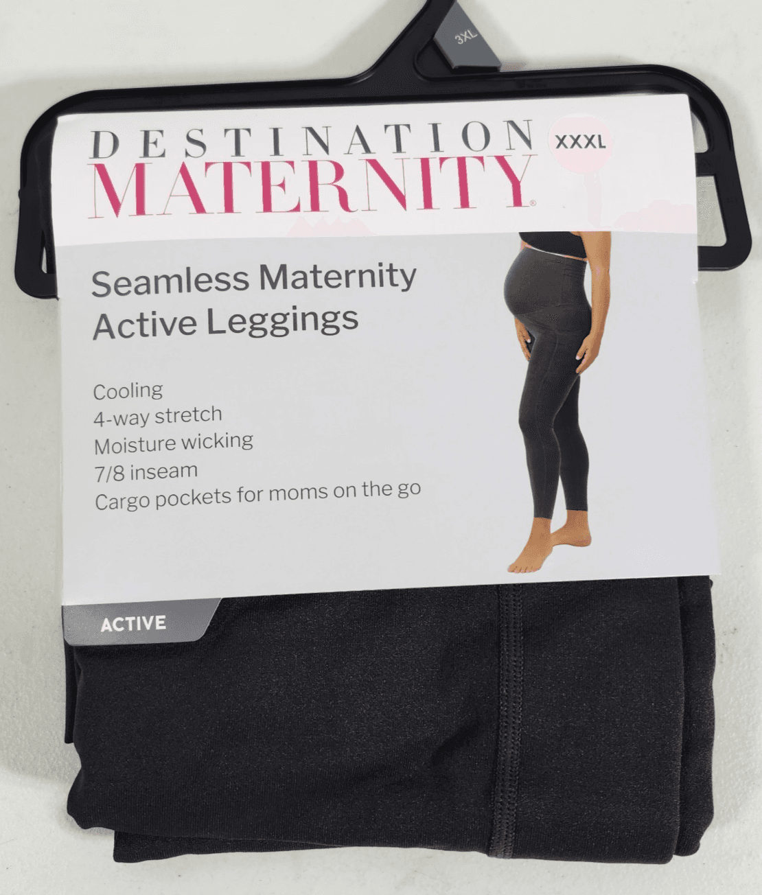 Destination Maternity Women's 3XL Leggings Black Pants 4 Way Stretch NEW