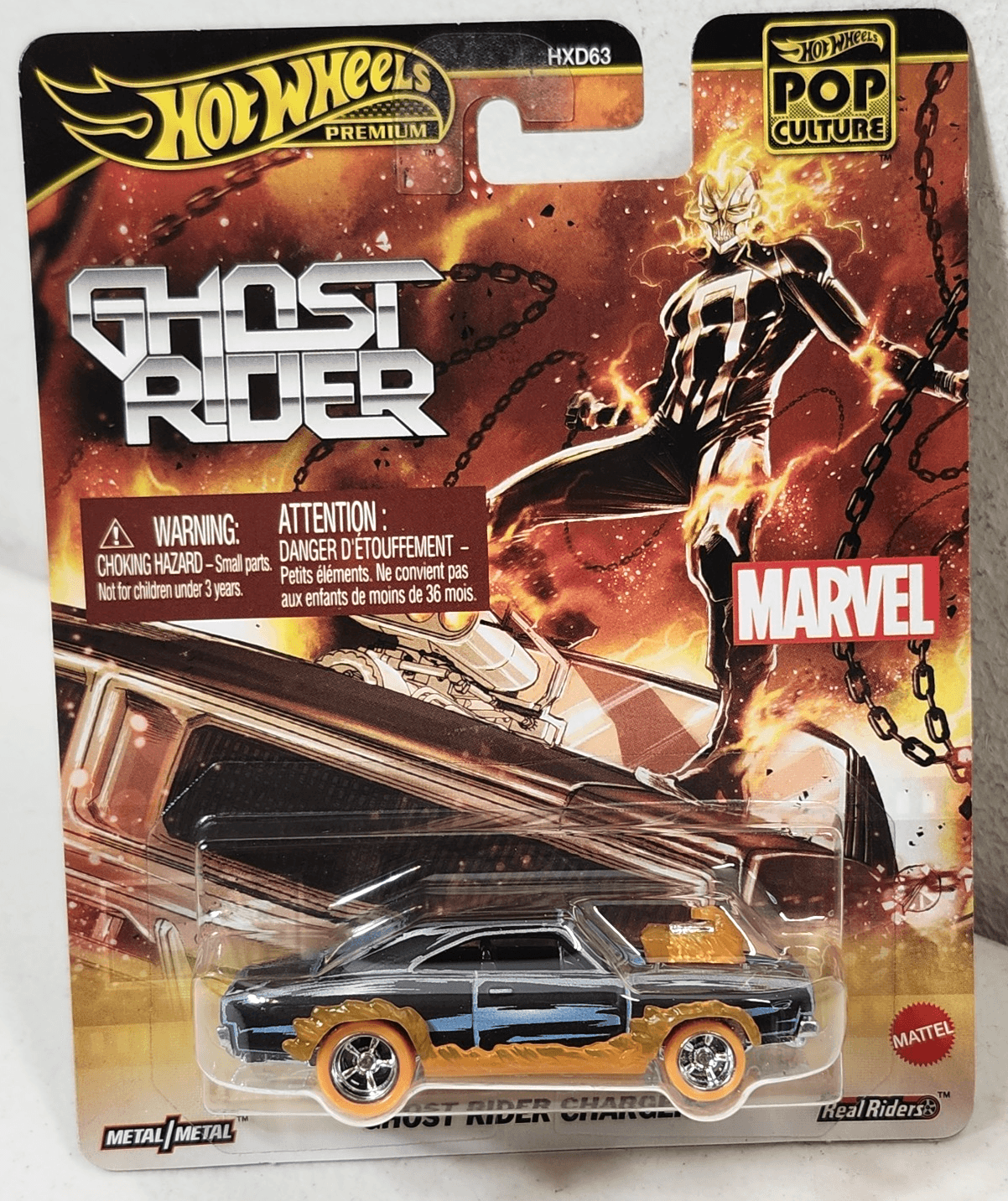 Hot Wheels Pop Culture Premium 1/64 Marvel Comics Ghost Rider Charger New