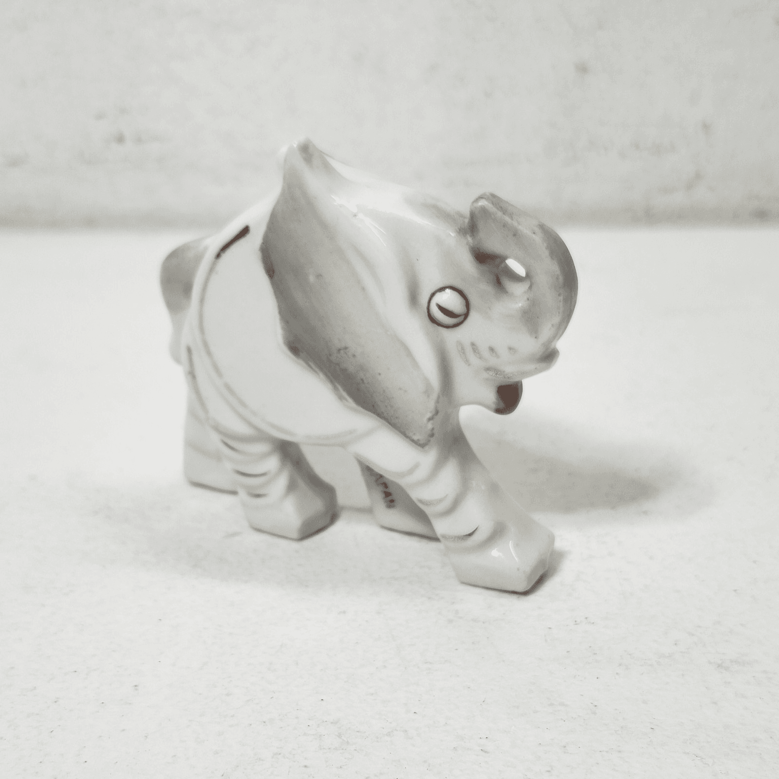 Vintage Porcelain Elephant Figurine Animal Gold Trim Home Decor Japan