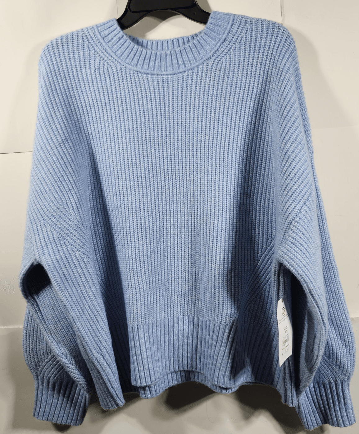 Time and Tru Women's 3XL Mixed Stitch Sweater Blue Long Sleeve Pullover NEW