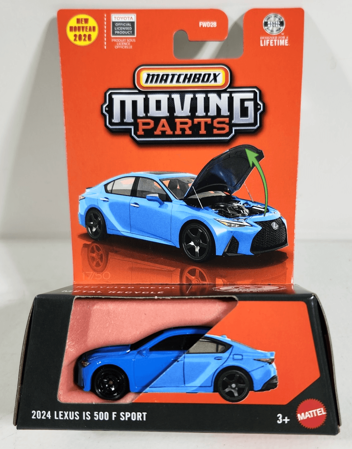 2026 Matchbox Moving Parts 2024 Lexus IS 500 F Sport Blue Car 1/64 Toy NEW