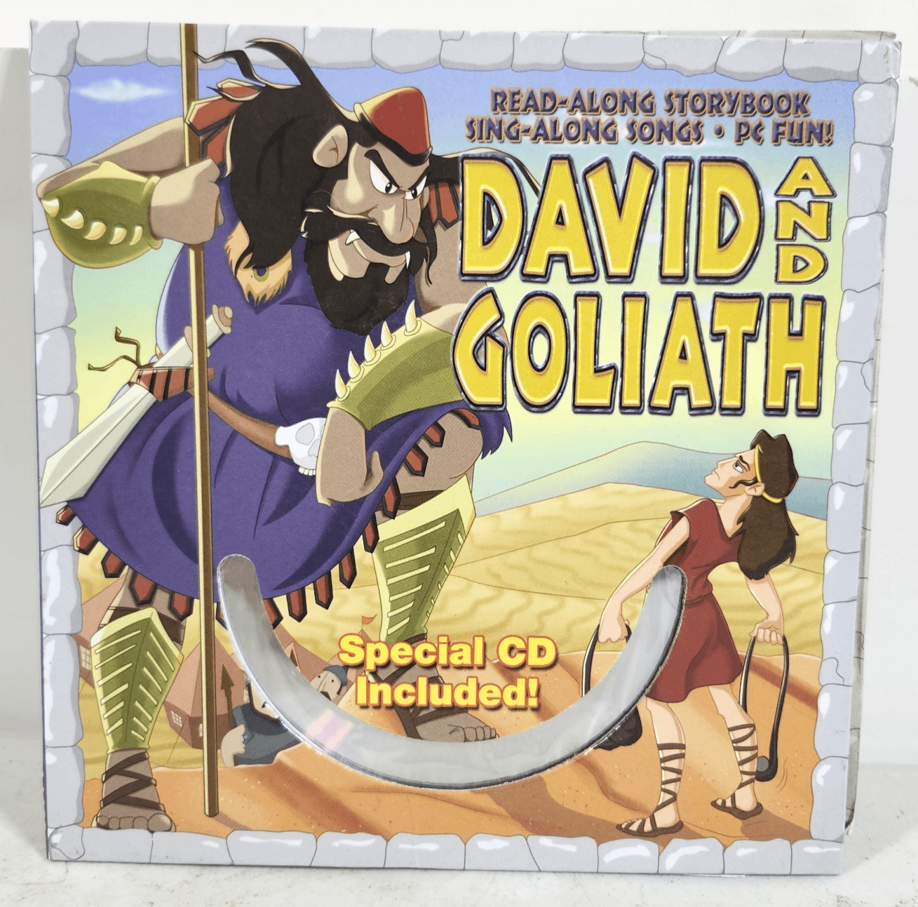 David & Goliath Read-Along Storybook CD w/ Sing-Along Songs + PC Fun Bible OT