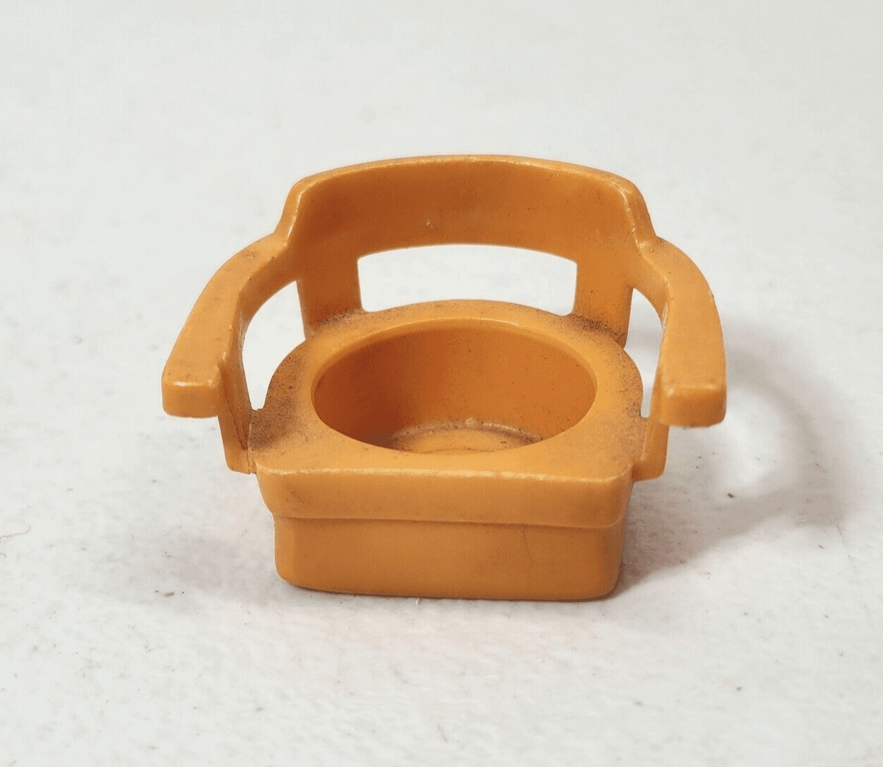 Vintage Orange Table Chair Fisher Price Little People Plastic Toy