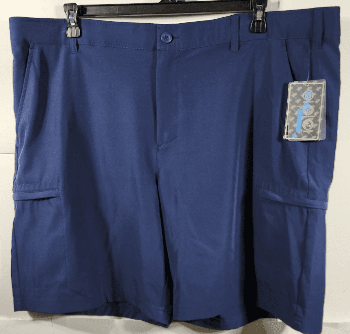 Birdie Bound Men’s 44 Cargo Shorts Stretch Easy Care Flex Waist 9” Khaki NEW