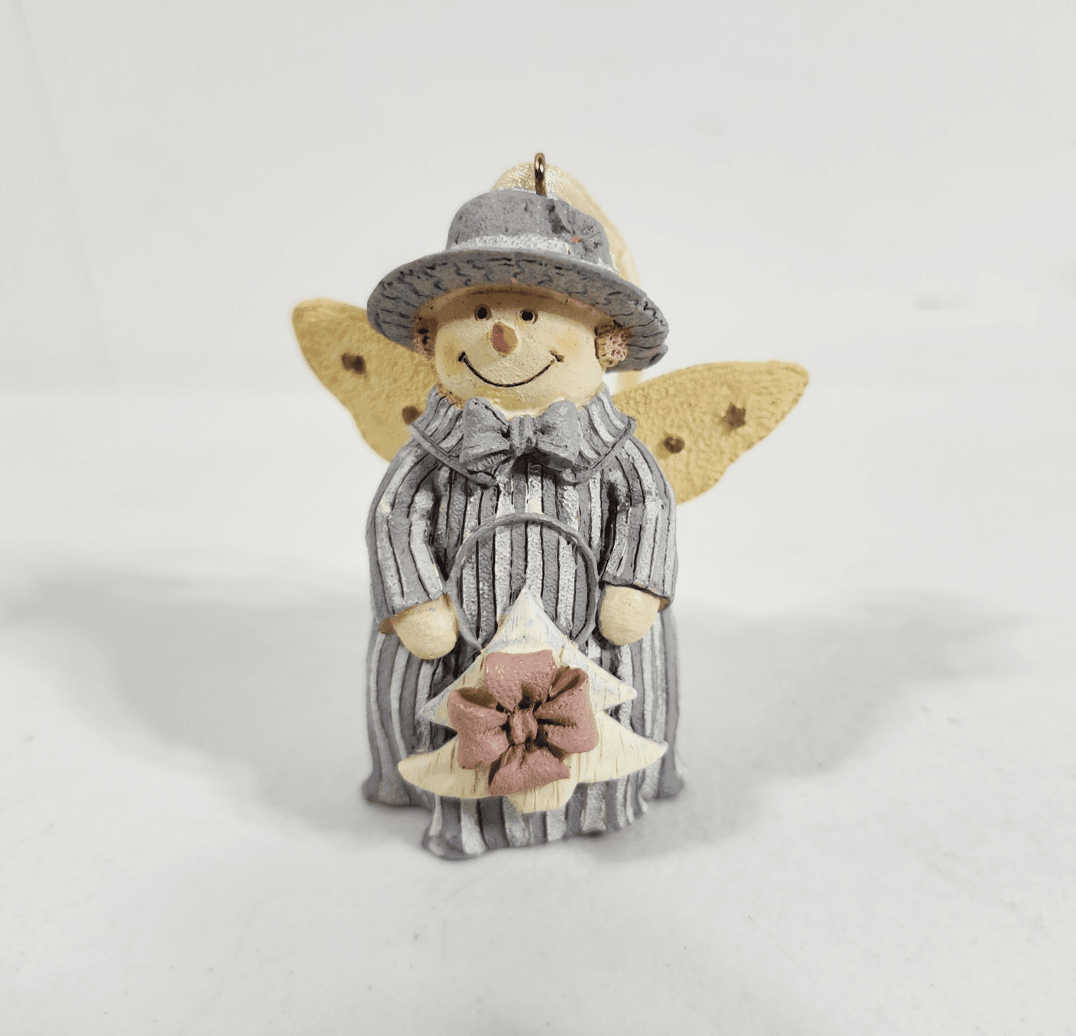 Poly Resin Snowman Ornament Angel Wings Holiday Home Decor