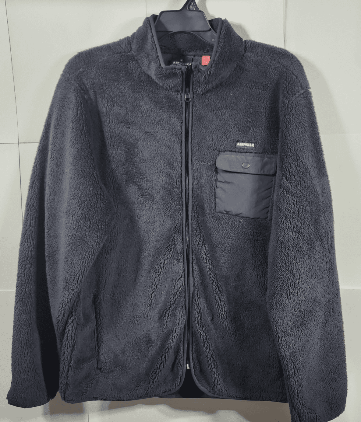 Airwalk Mens XL Fleece Black Full Zip Long Sleeve Jacket NEW