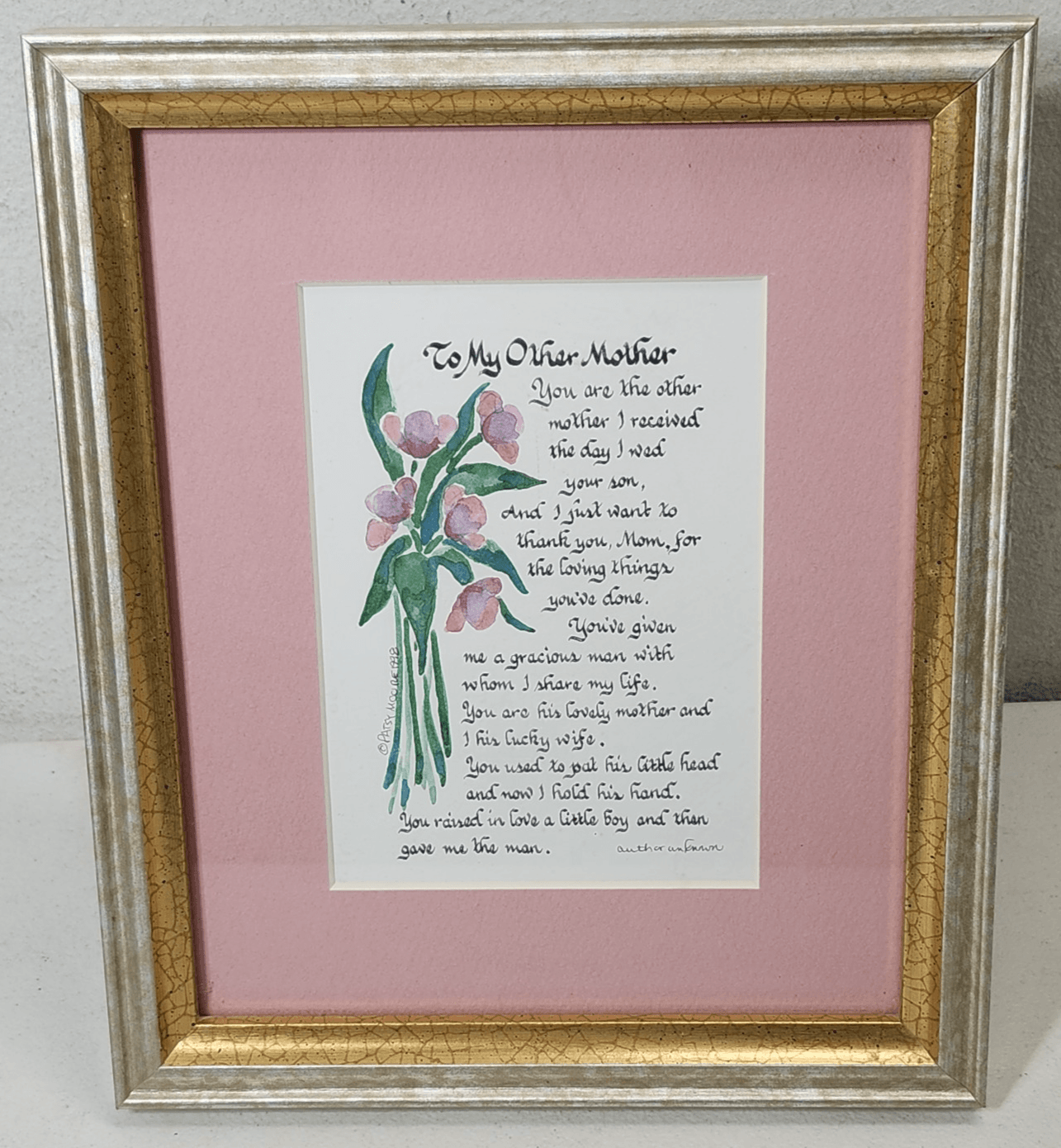 To My Other Mother Art Print Home Decor Design 11.5" X 9.5" By Patsy Moore 1998