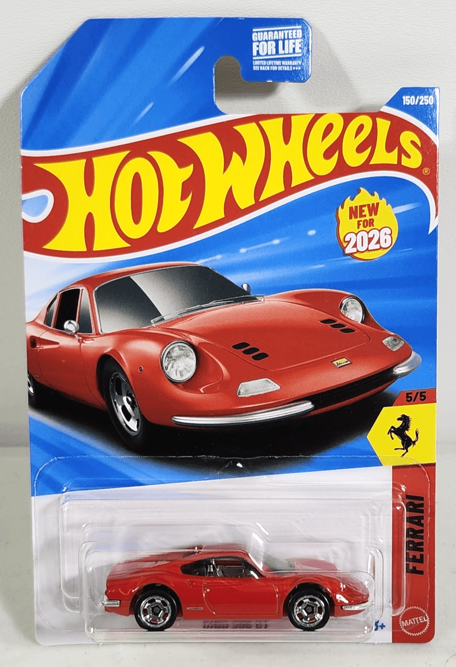 2026 Hot Wheels Ferrari Dino 206 GT Red Car 1/64 Toy Vehicle NEW