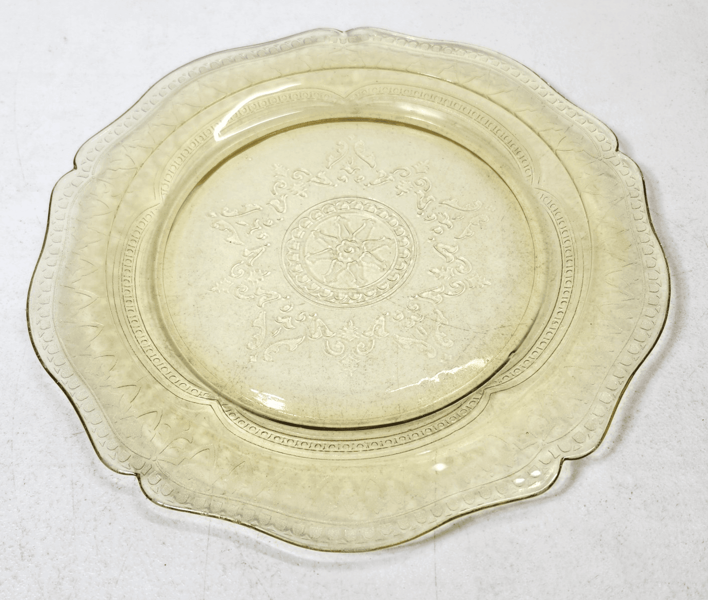 Federal Amber Patrician Spoke Dinner Plate 10.75" Depression Glass