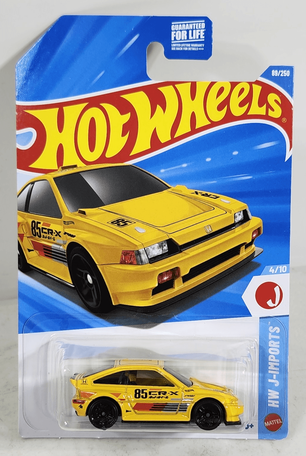 Hot Wheels 1985 Honda CR-X HW J-Imports Yellow Car 1/64 Toy Vehicle NEW