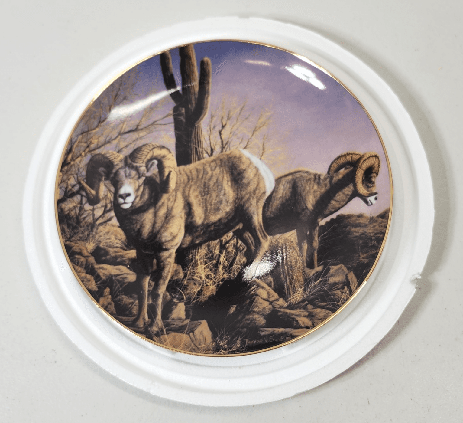 Desert Bighorn Plate The Grand Slam Trevor Swanson Danbury Mint Sheep Home Decor