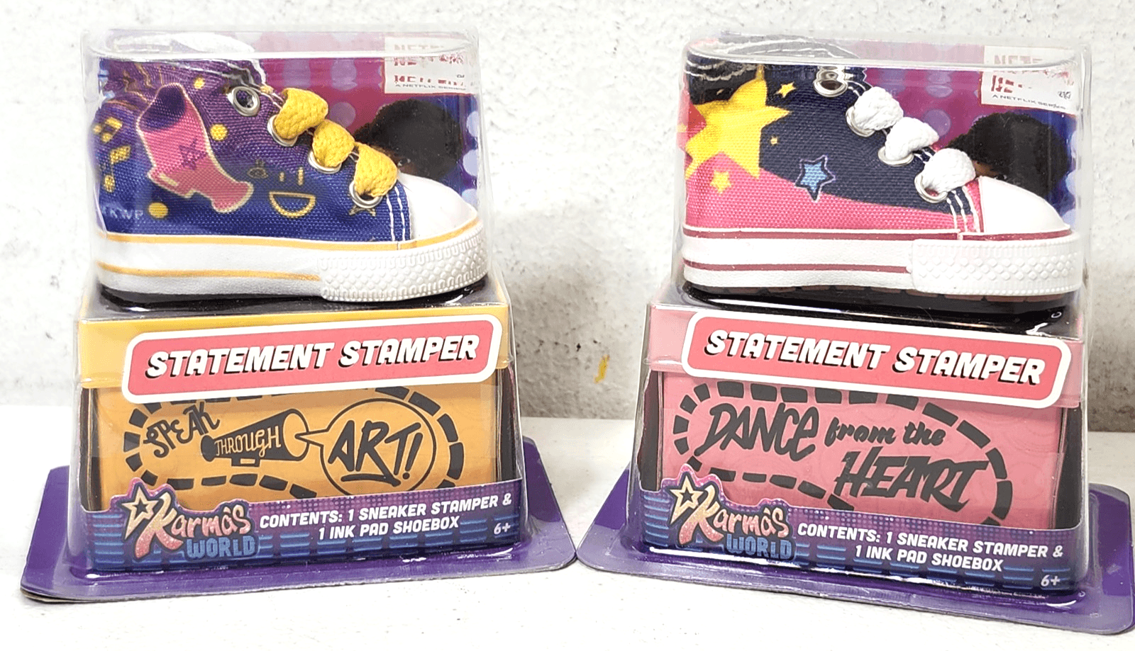 2 Karma’s World Ultimate Statement Activity Rubber Shoe Stamp NEW