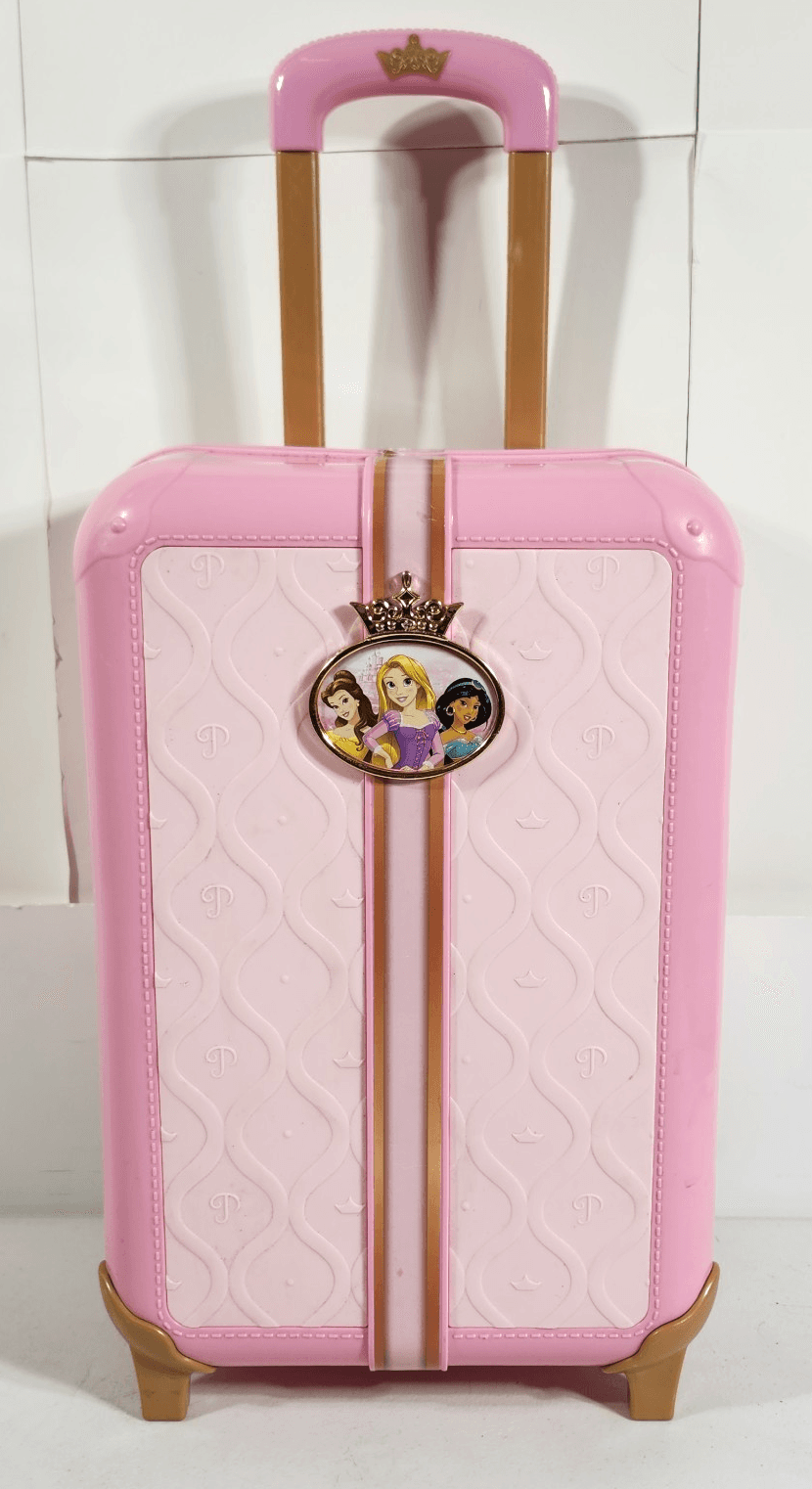 Disney Princess Plastic Rolling Toy Suitcase Pink W/Extendable Handle