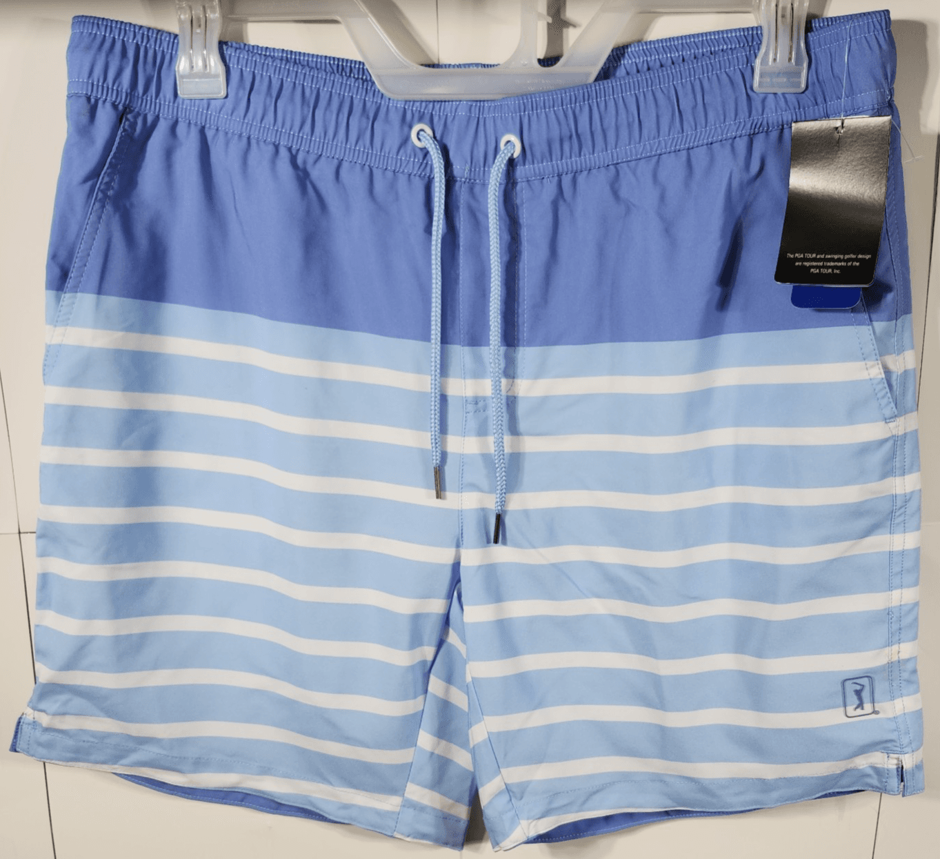 PGA Tour Shorts Size L Men’s Blue Swim Trunks Quick Dry NEW