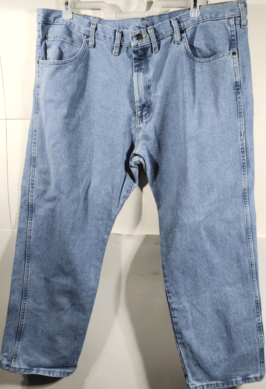 Wrangler Men's Regular Straight Fit Jeans Size 44 X 30 Blue Denim Pants Rugged