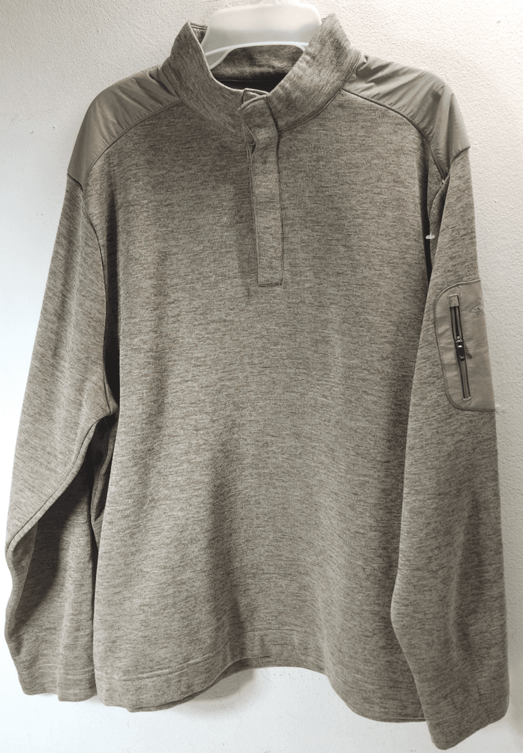 Greg Norman Sweater Mens Large Brown Button 1/4 Pullover Sweatshirt