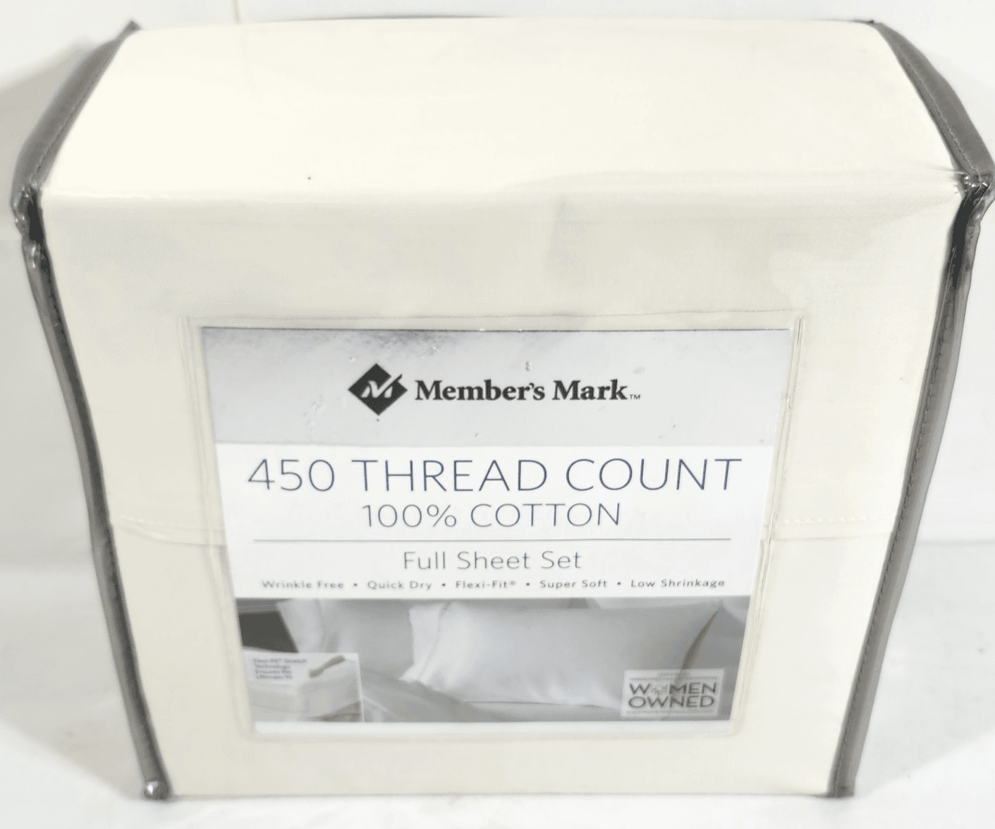 Member’s Mark 450 Thread Count 100% Cotton Full / Double Sheet Set Beige NEW