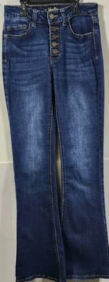 Indigo Rein Flare Leg Jeans Size 3 Blue Denim Pants Button Fly