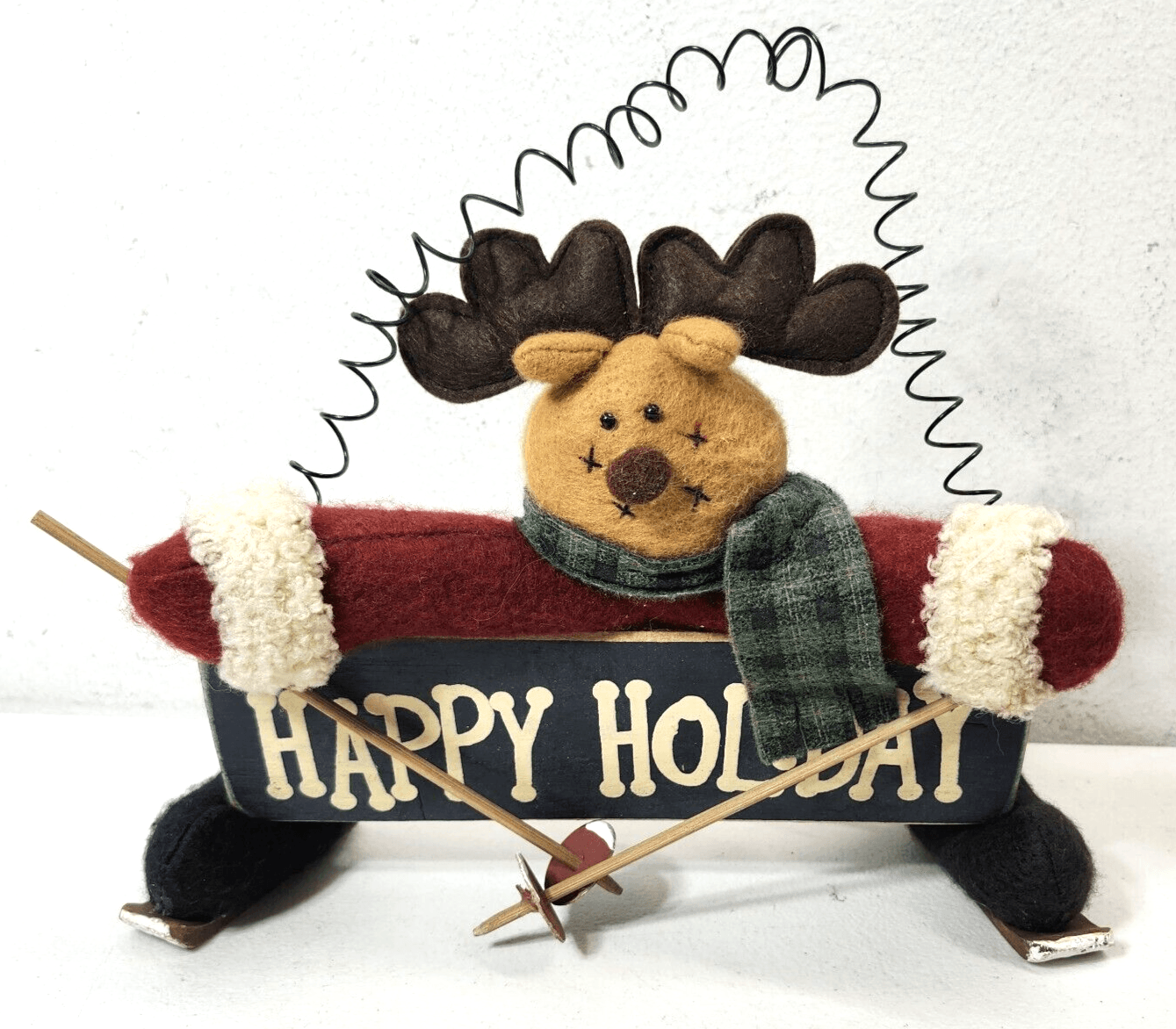 Vintage Christmas Reindeer Deer Figurine Happy Holiday Home Decor