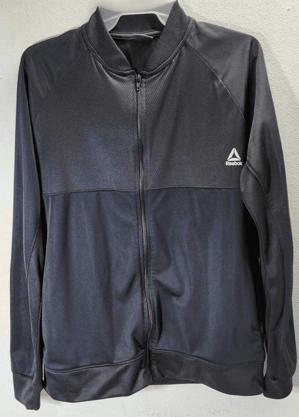 Reebok Boy's XL Track Jacket Black Athletic Full Zip W/Pockets