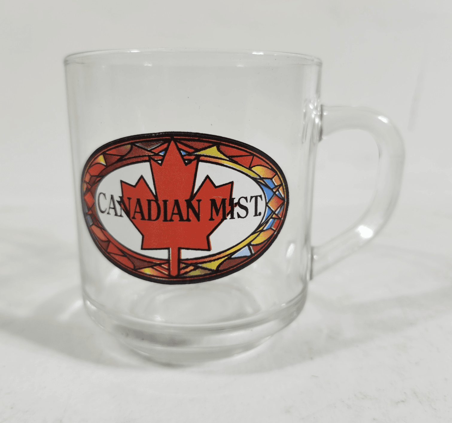 Canadian Mist Advertisement Whiskey Glass with Handle Clear