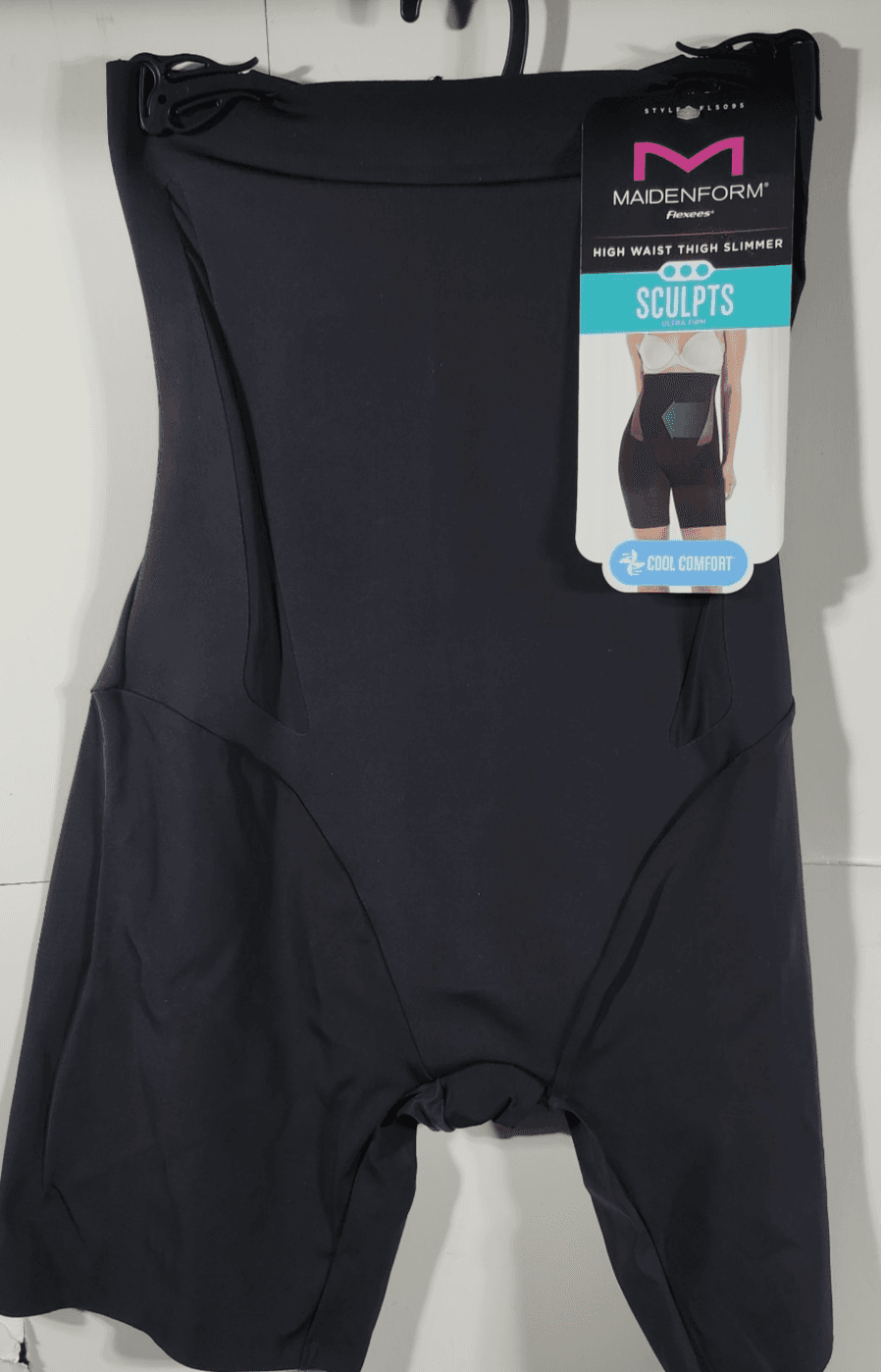 Flexees Maidenform High Waisted Thigh Slimmer Shapewear Black Size Small NEW