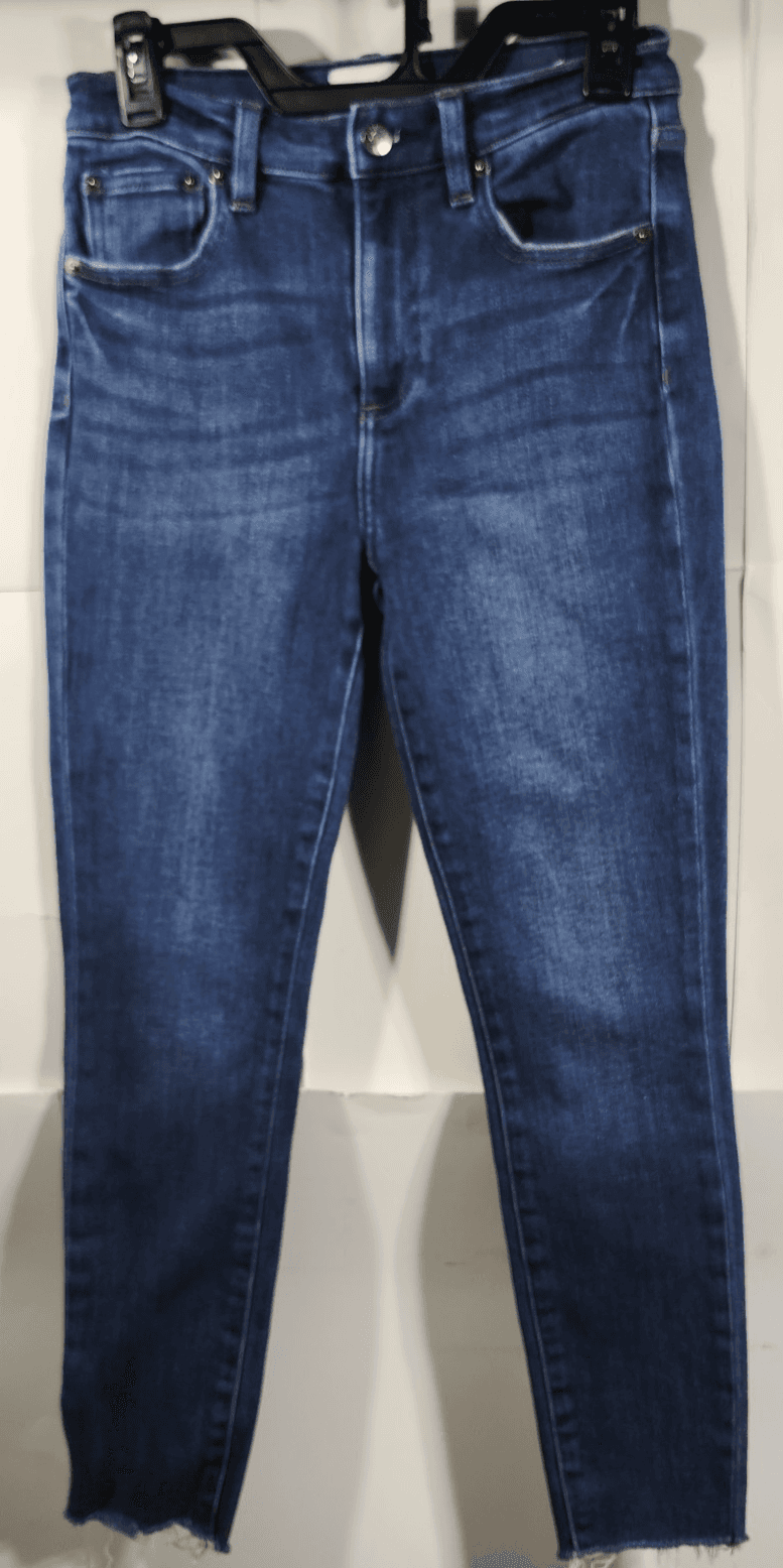 Pistola Women's 26 Jeans Blue Denim Mid Rise Raw Hem Ankle