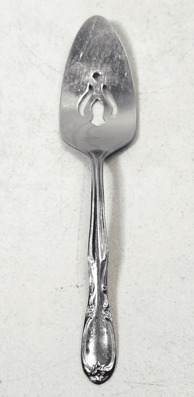 Superior Stainless Steel Flatware Pierced Cake Pie Server 8.75" Tulip MCM