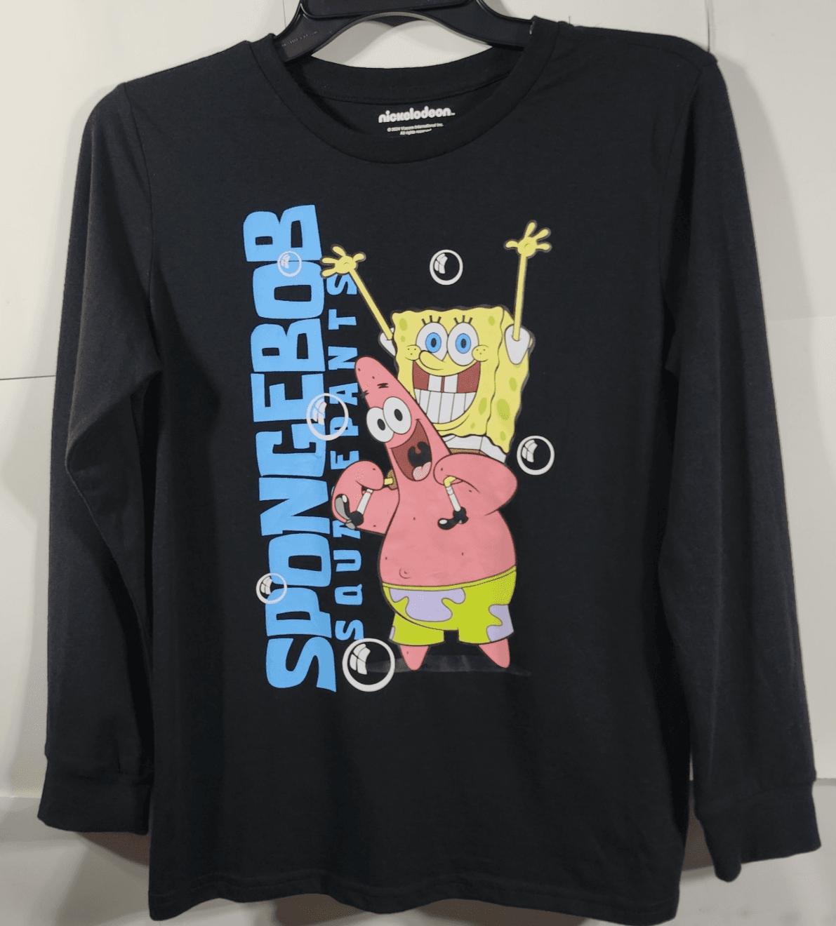 Spongebob Squarepants Long Sleeve T-Shirt Boy's Size 14/16 Black