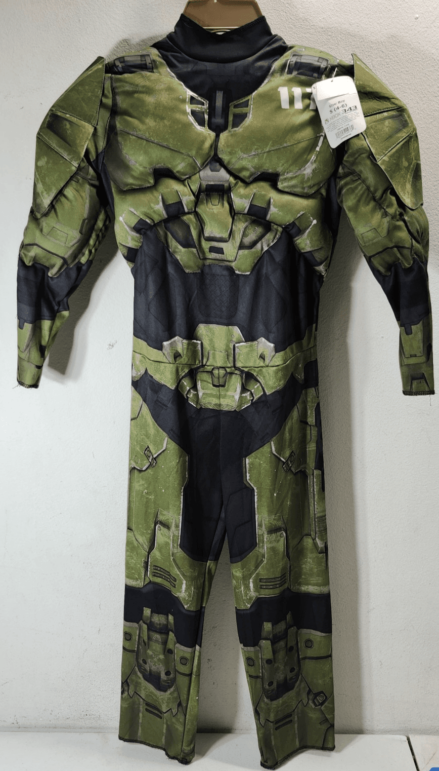 Halo Master Chief Boys Costume Outfit Size Small Green Jumpsuit NEW