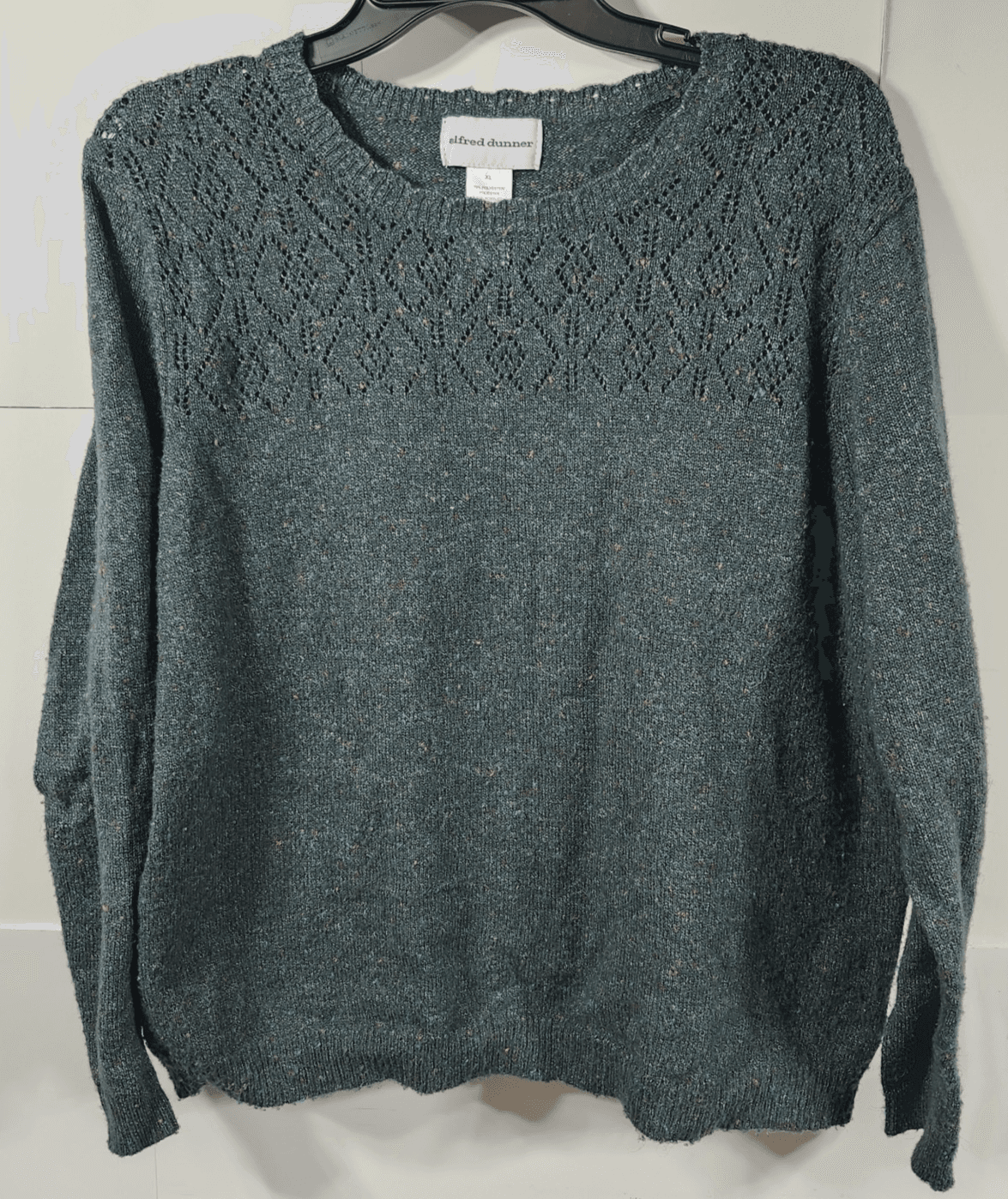 Alfred Dunner Womens XL Green Long Sleeve Sweater Colorful Speckles