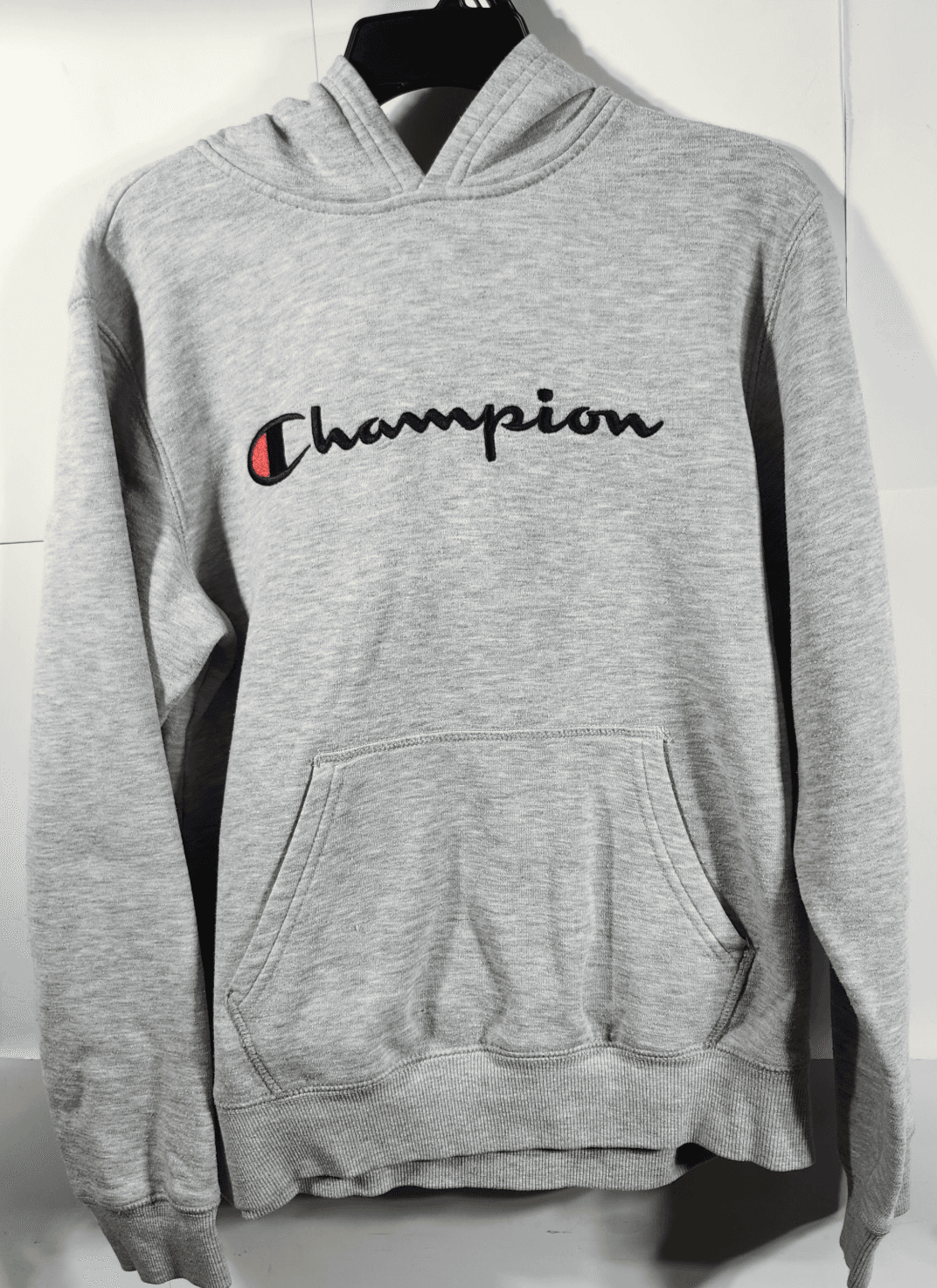 Hoodie Boy's Large Sweatshirt Champion Logo Pullover Gray