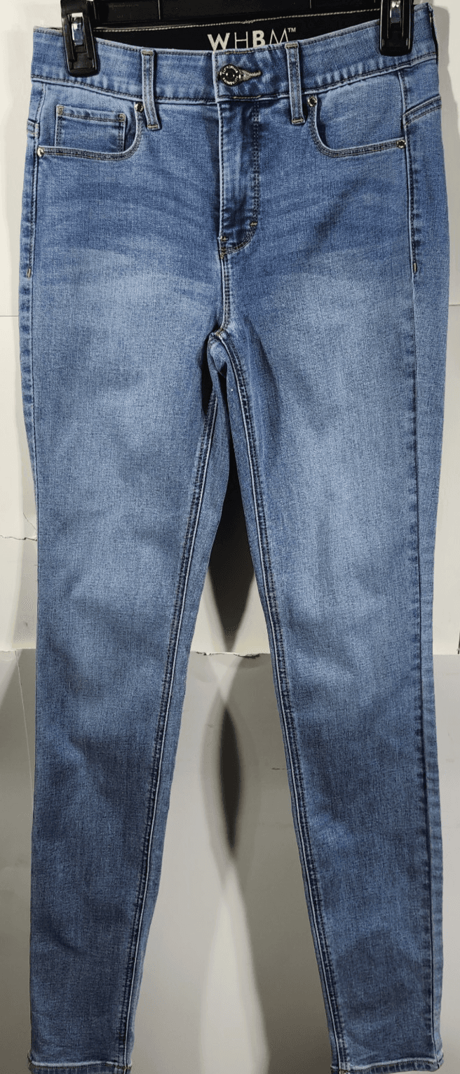 White House Black Market Women's 0 Blue Mid Rise Skinny Ankle Jeans