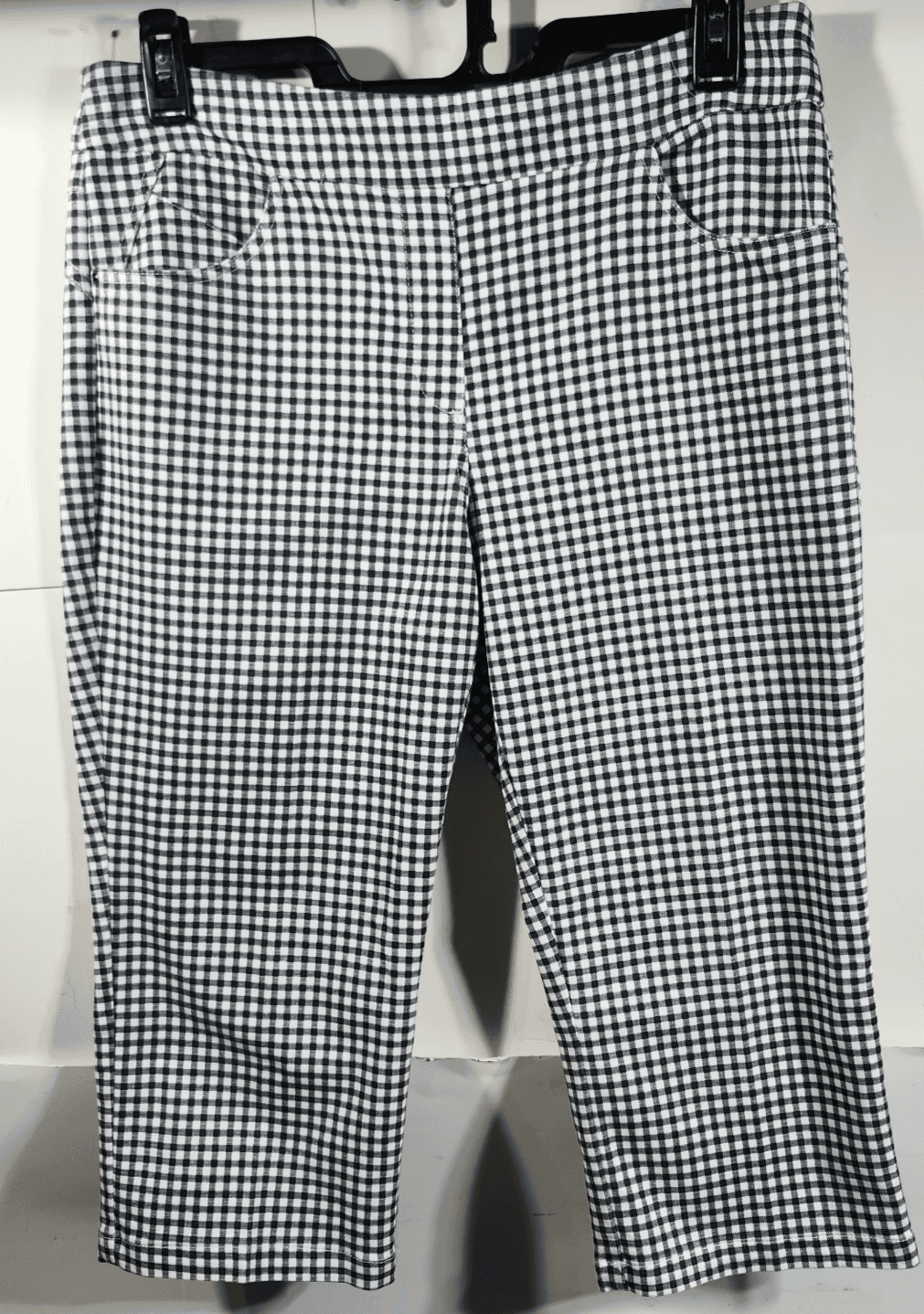 Napa Valley Pants Women’s 12P Black White Capri Straight Leg Pull On