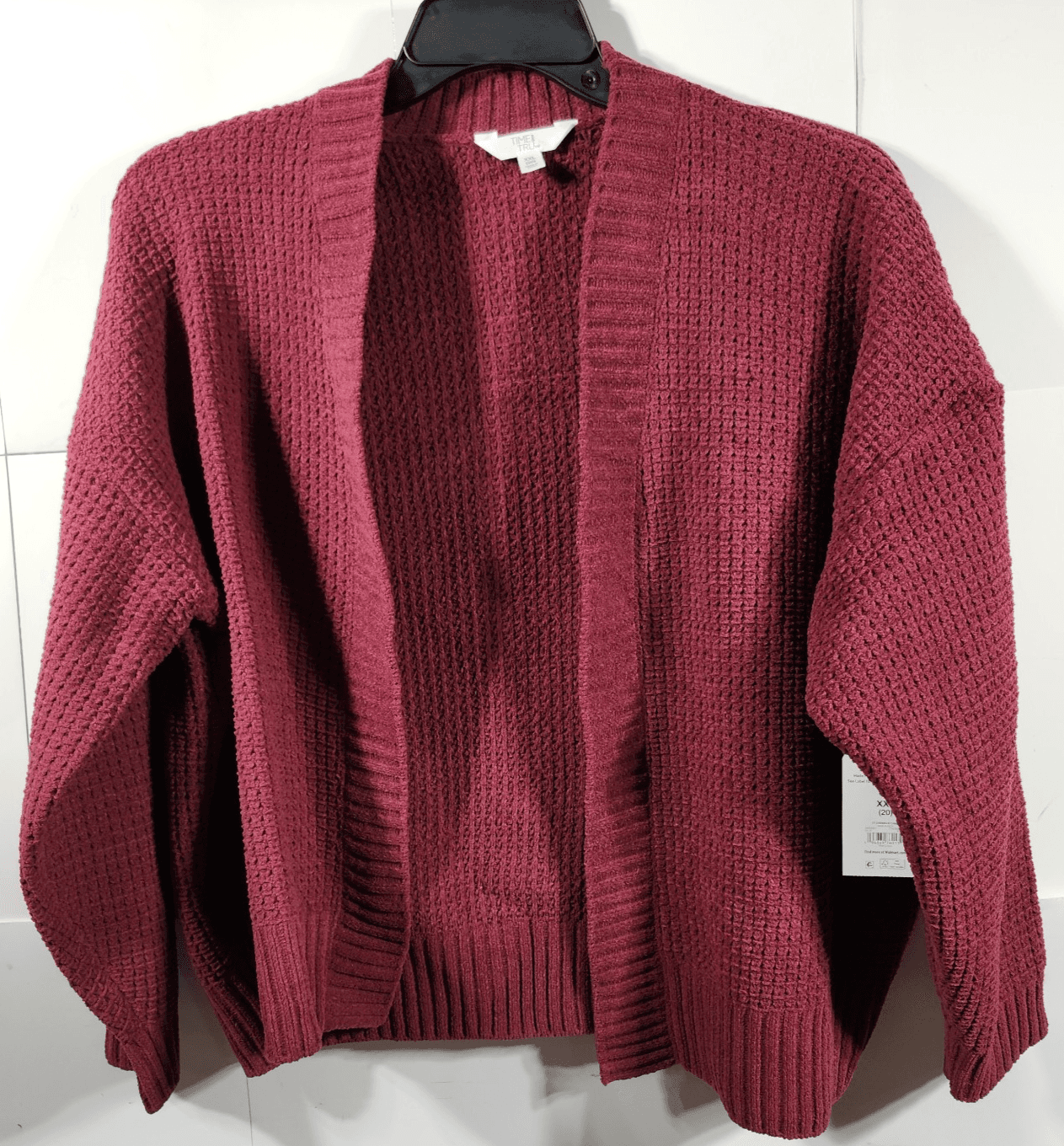 Time And Tru Women's Open Front Chenille Cardigan Sweater Size XXL NEW