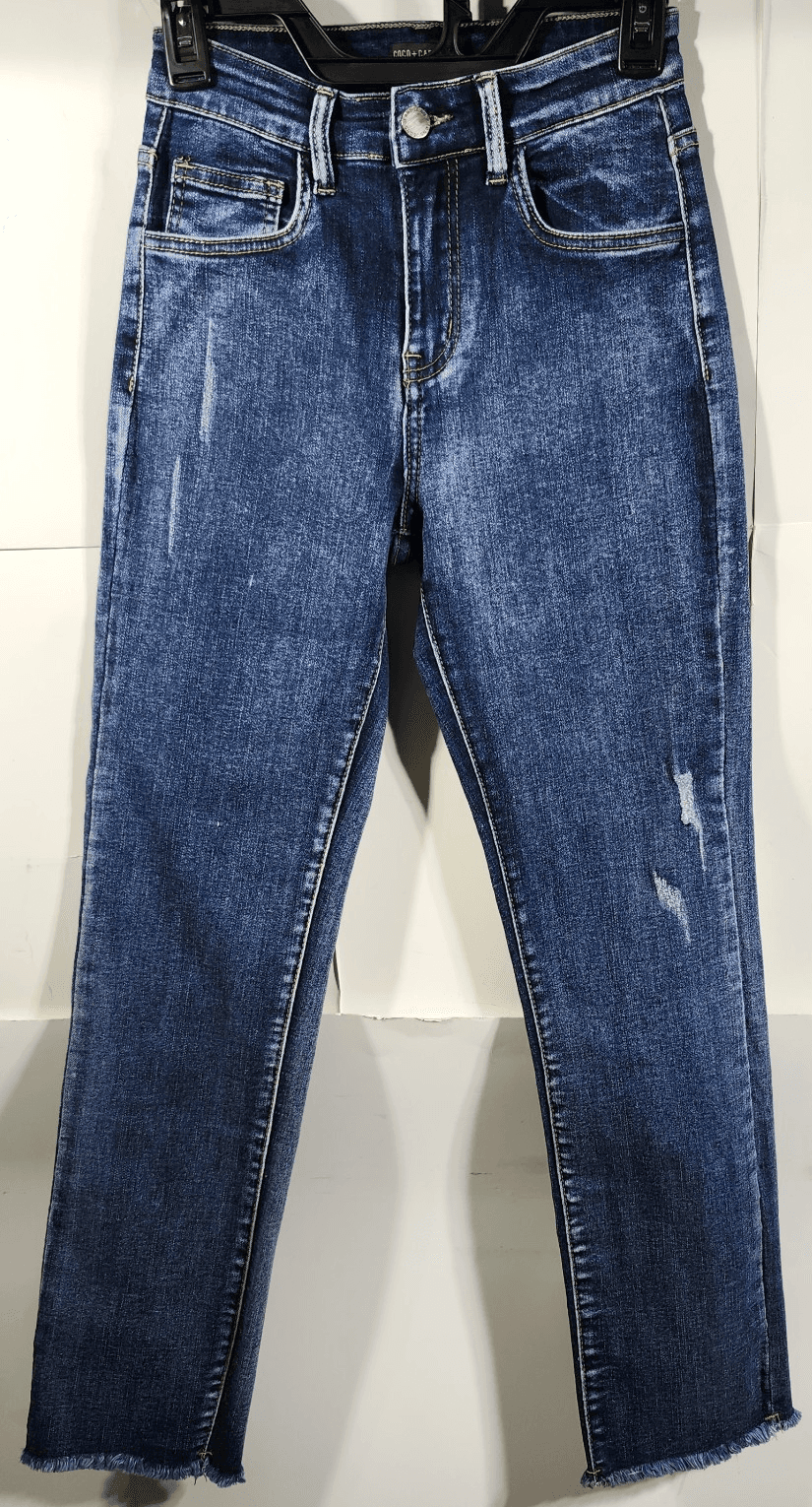 Coco + Carmen Jeans Women's Small Blue Denim Distressed Raw Hem