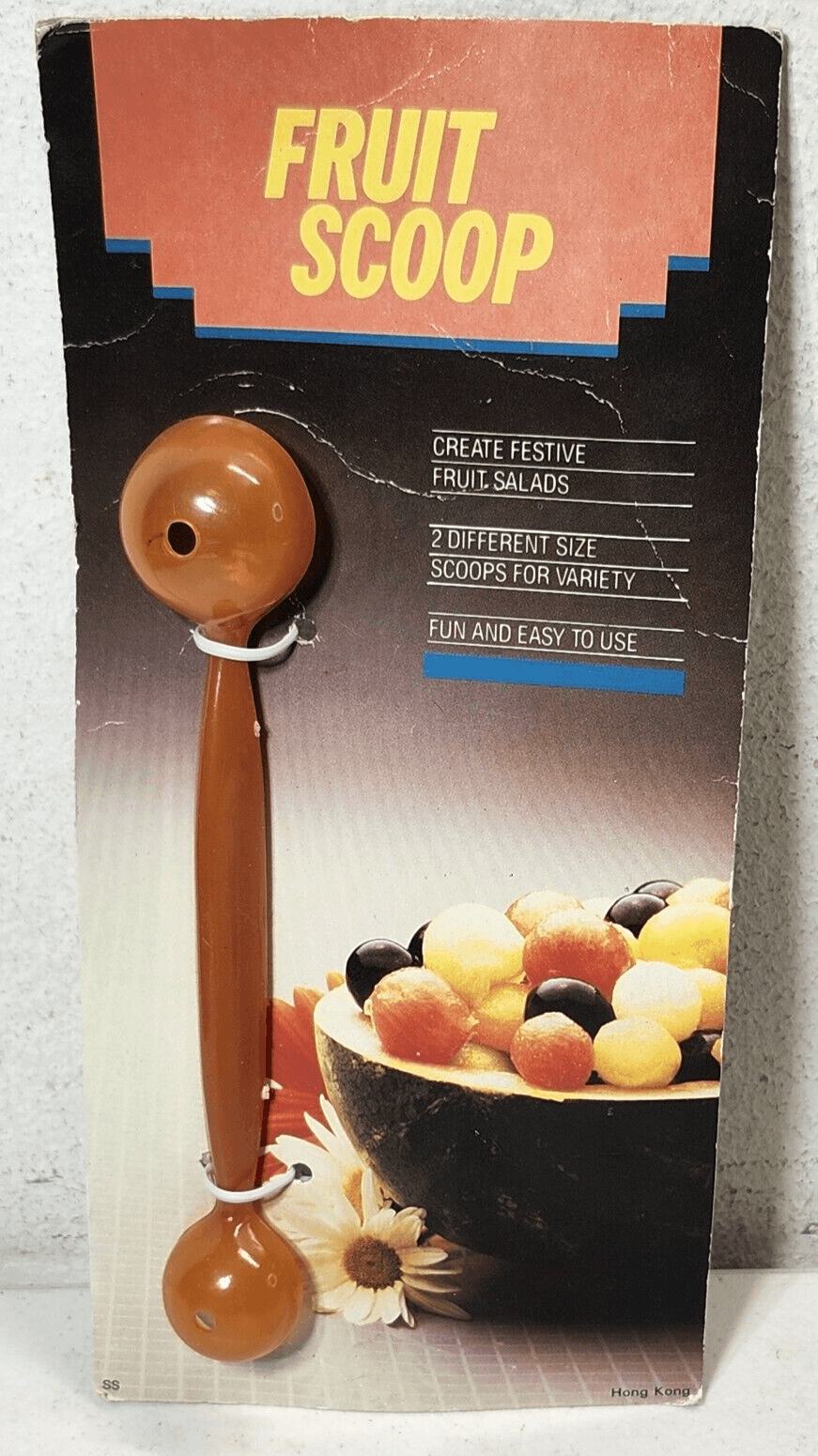 Vintage Fruit Scoop Orange Plastic Kitchen Utensil NEW