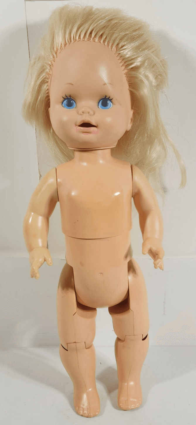 Mattel Doll 1976 Grows taller 19" Blonde Blue eyes Open Mouth Teeth