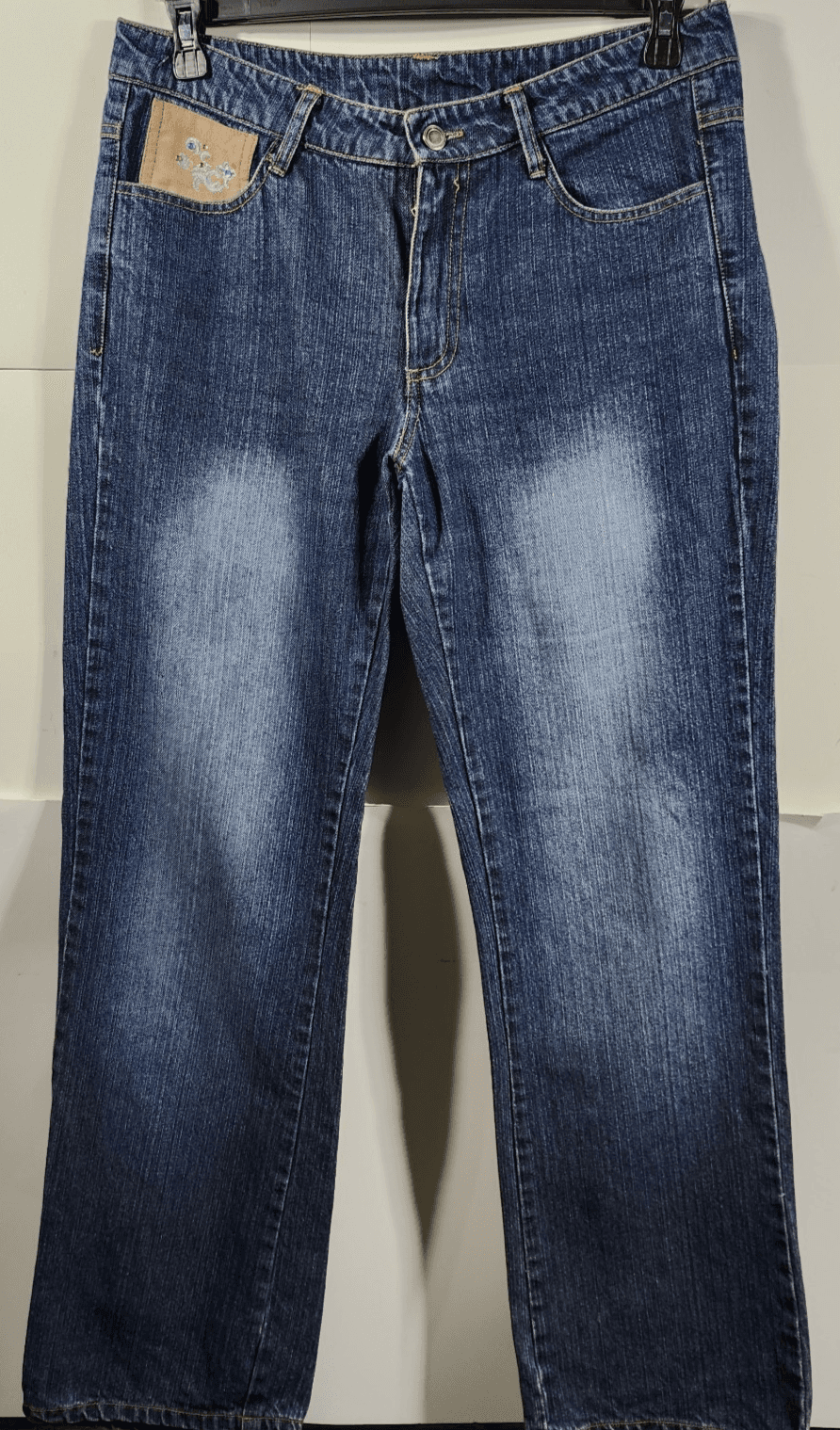 Gordon James Women's 9/10 Jeans Blue Embellished Embroidered Jeweled Pockets