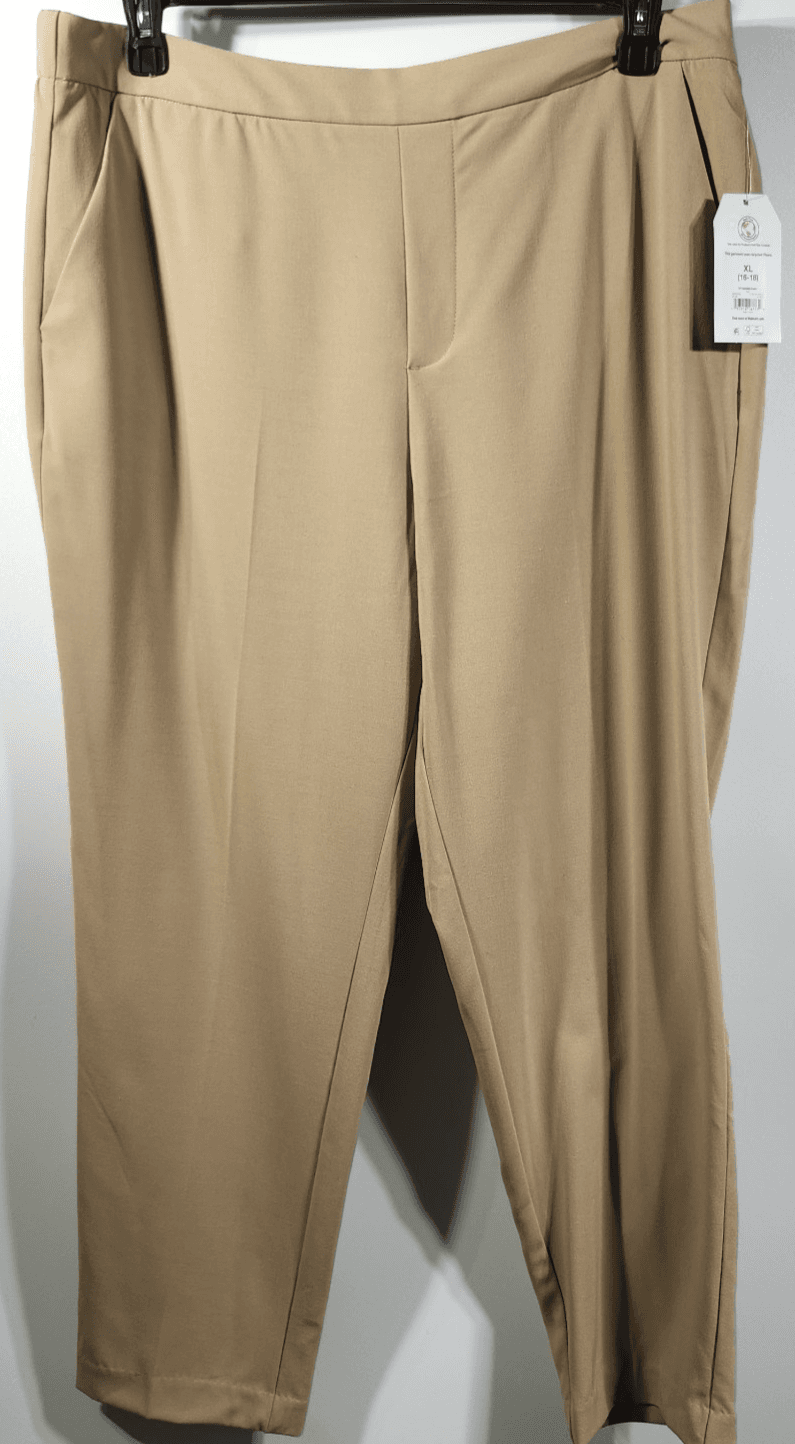 Time and Tru Women's XL Tapered Pants Beige Pull On Stretch With Pockets NEW