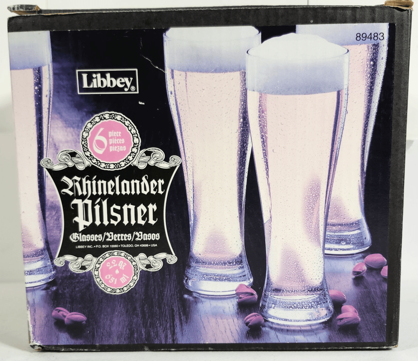 Libbey Rhinelander Pilsner Beer 14.5oz Glasses Set of 6 NEW