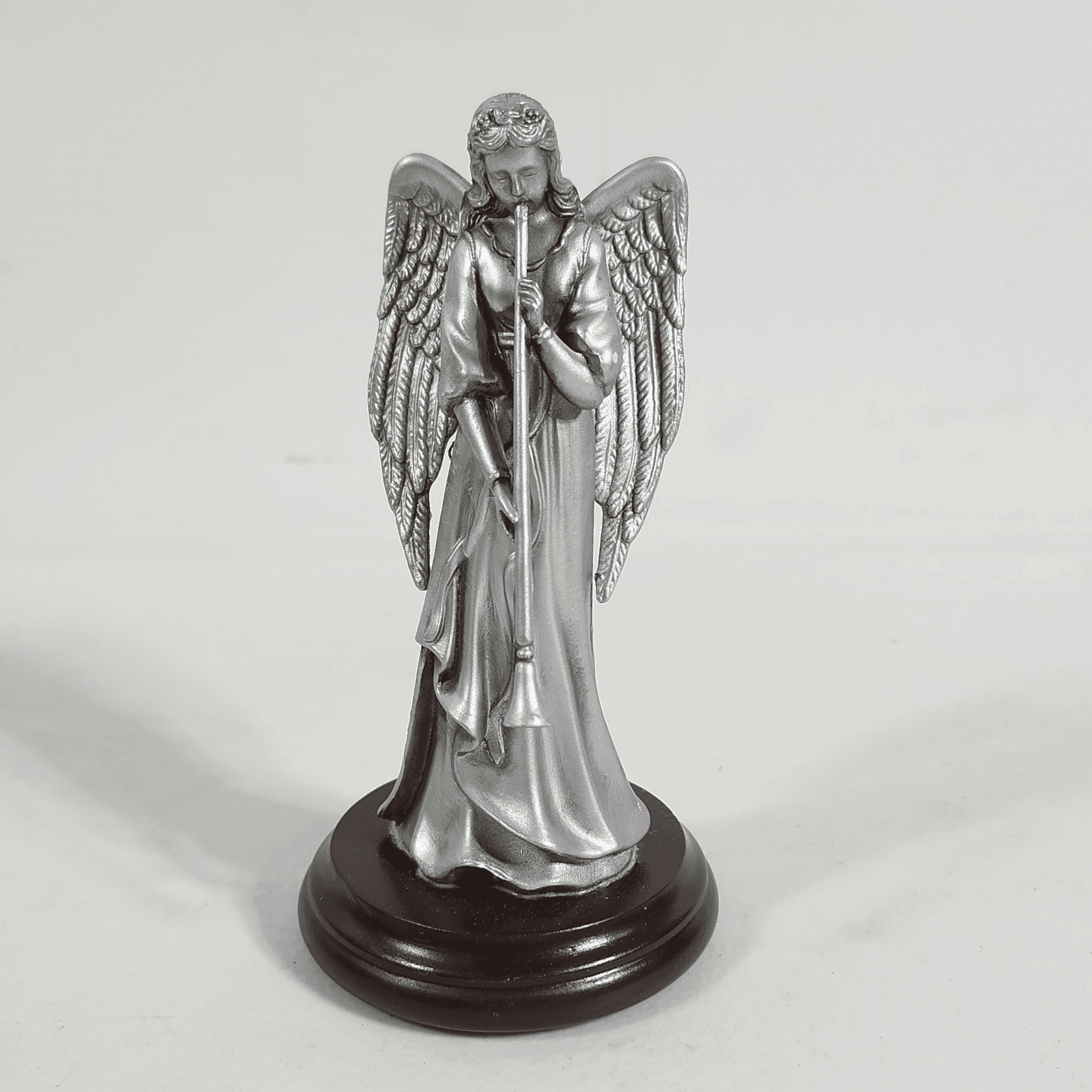 Vintage Angel Figurine Ornament 5" Silver Color Enesco Religious Home Decor