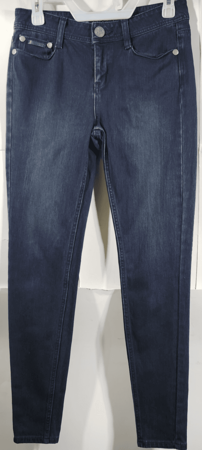 California Born Women's 4 Jeans Mid Rise Skinny Ankle Blue Dark Denim Stretch